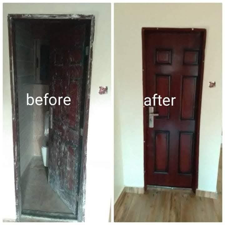 Polished mahogany interior door